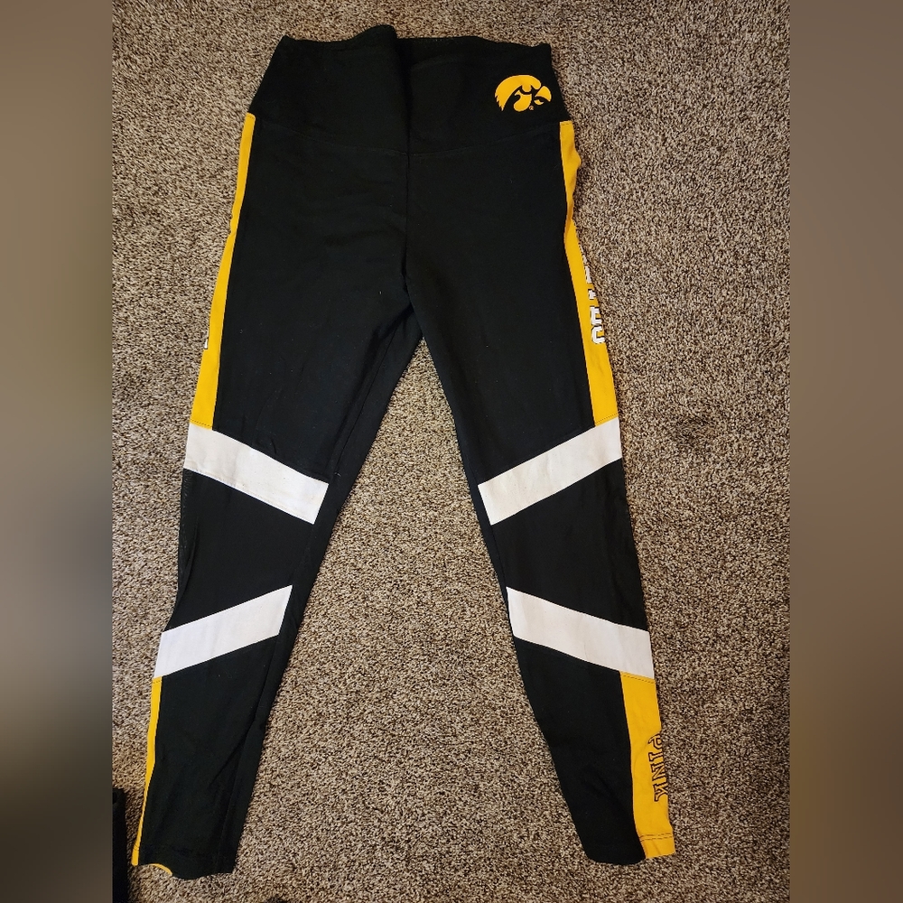 Pink Victoria's Secret leggings iowa hawkeye large